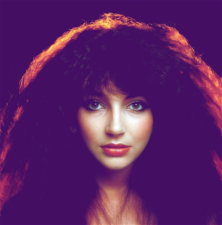 A close up image of the face of Kate Bush.
